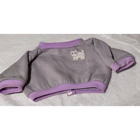 Cabbage Patch Kids Lil Jogger Kitty Jogging Suit Grey Purple Trim F6 Vtg 1980's - Picture 11 of 14